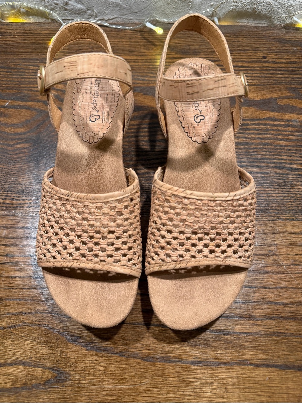 BareTraps Woven Beige Slingback Sandals - Picture 2 of 12